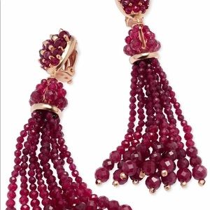 KENDRA SCOTT CECILY CLIP ON STATEMENT EARRINGS IN MAROON JADE